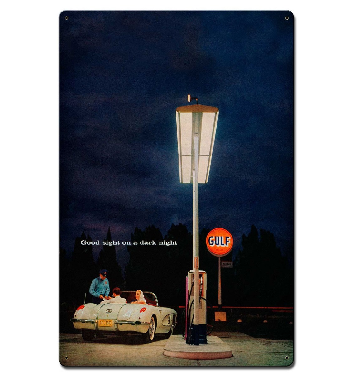 Gulf Benzinepomp Zwaar Metalen Bord - 60 x 40 cm | Gulf