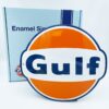 Gulf Emaille Bord 30 x 33 cm - Officieel Gelicentieerd Bennies Fifties | Gulf