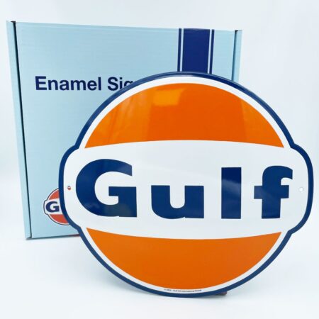 Gulf Emaille Bord 30 x 33 cm - Officieel Gelicentieerd Bennies Fifties | Gulf