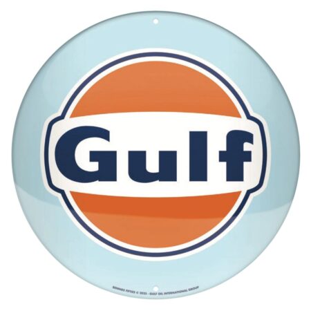 Gulf Logo Disc Metalen Wandbord met Reliëf 35 cm | Gulf