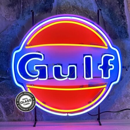 Gulf Logo Neon Verlichting 65 x 65 cm - Oranje