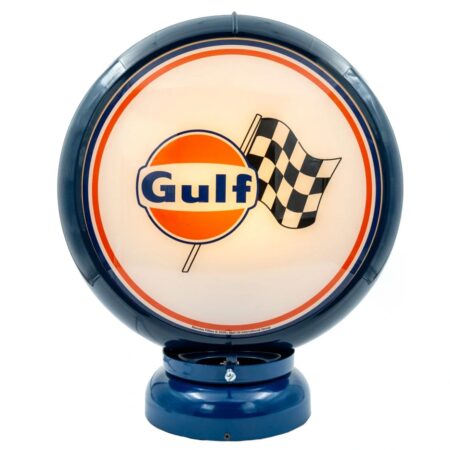 Gulf Racing PVC Benzinepomp Bol met Lampvoet - Blauw/Blauw | Gulf