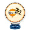 Gulf Racing PVC Benzinepomp Bol met Lampvoet - Wit/Blauw | Gulf