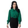 Gwen Blouse Emerald-XS | 42% korting | Fiftiesstore