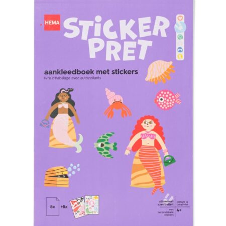 Aankleedboek met stickers zeemeerminnen