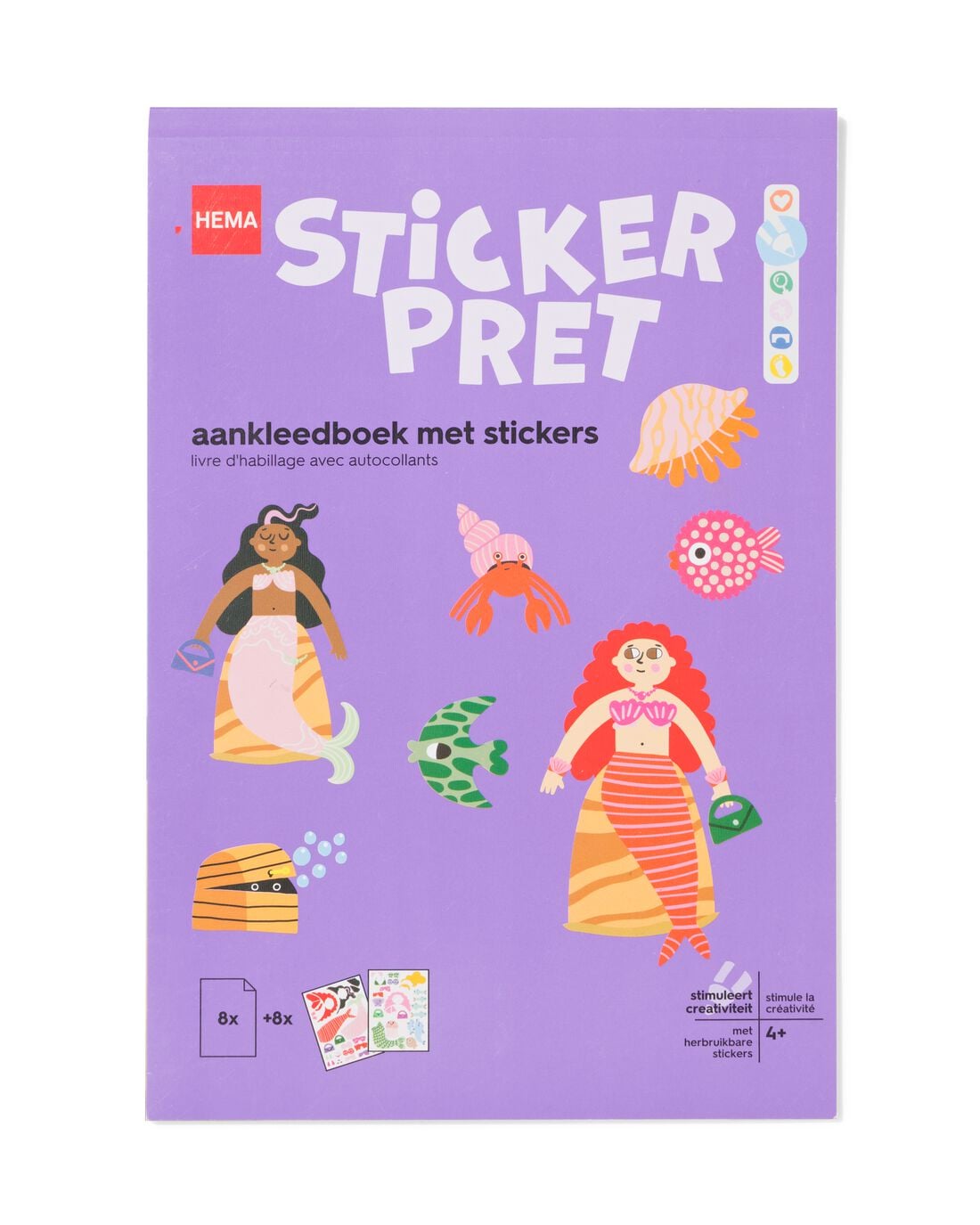 Aankleedboek met stickers zeemeerminnen