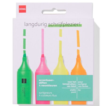 HEMA Accentueerstiften felle kleuren - 4 stuks | HEMA