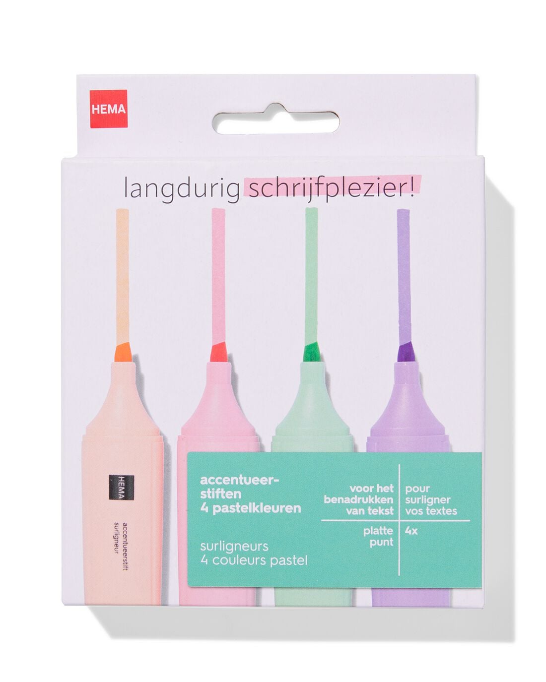 HEMA Accentueerstiften pastelkleuren - 4 stuks | HEMA