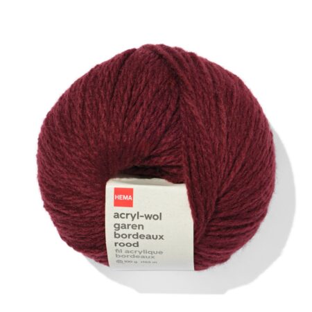 HEMA Acryl-wol garen bordeaux rood 100gram 165meter | HEMA