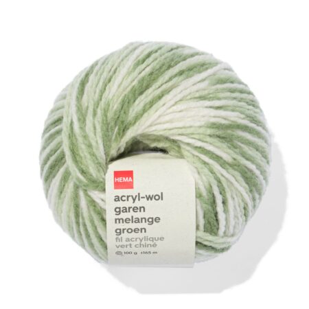 HEMA Acryl-wol garen groen melange 100gram 165meter | HEMA