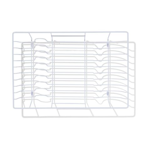 Afdruiprek 30x45x10.5cm metaal wit