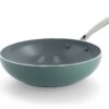 HEMA BK wokpan Ø28cm keramisch PFAS-vrij groen (groen) | HEMA