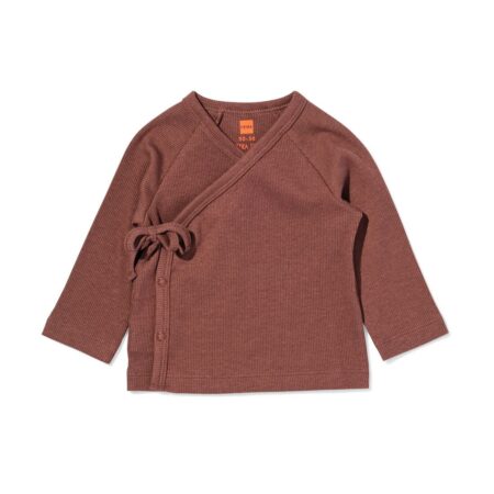 HEMA Baby T-shirt rib bruin (bruin) | HEMA