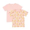 HEMA Baby T-shirts rib bloemen - 2 stuks ecru (ecru) | HEMA