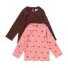 HEMA Baby T-shirts rib stippen - 2 stuks roze (roze) | HEMA