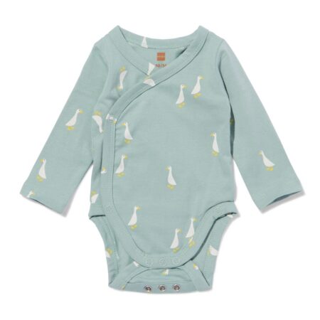 Baby meegroei overslagromper jersey ganzen lichtblauw