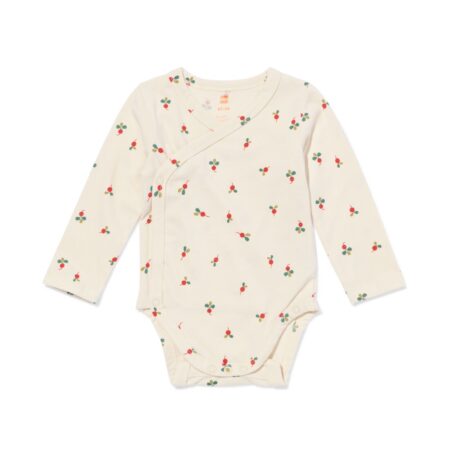 Baby meegroei overslagromper rib radijs beige