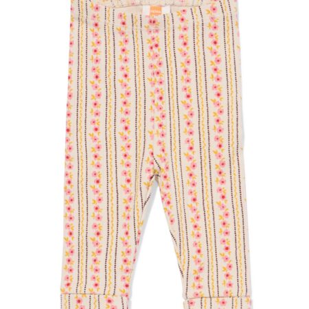 HEMA Baby meegroeilegging aansluitend rib bloemen ecru (ecru) | HEMA