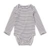 HEMA Baby meegroeiromper LENZING™ ECOVERO™ rib strepen gebroken wit (gebroken wit) | HEMA