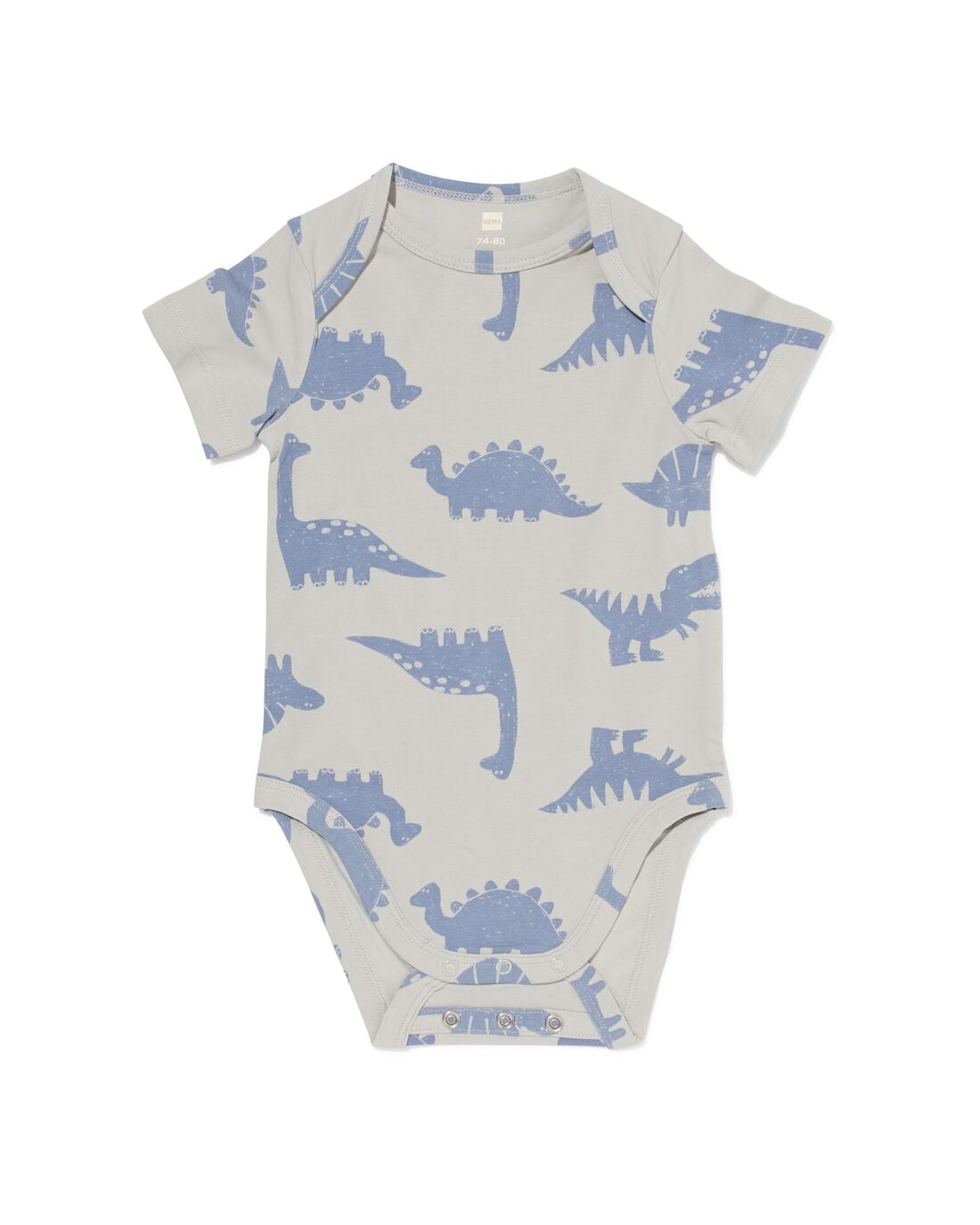 HEMA Baby meegroeiromper dino blauw (blauw) | HEMA