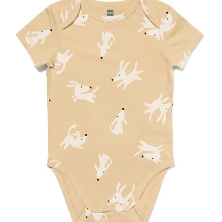HEMA Baby meegroeiromper honden naturel (naturel) | HEMA