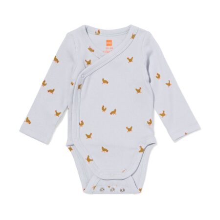 HEMA Baby meegroeiromper rib dieren groen (groen) | HEMA
