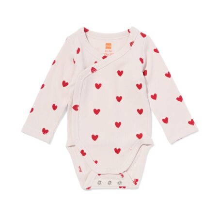 HEMA Baby meegroeiromper rib hartjes lila (lila) | HEMA