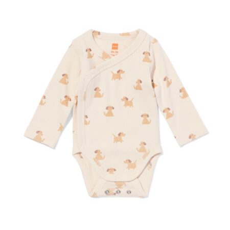 HEMA Baby meegroeiromper rib honden grijs (grijs) | HEMA