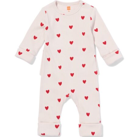 HEMA Babyboxpakje rib hartjes lila (lila) | HEMA