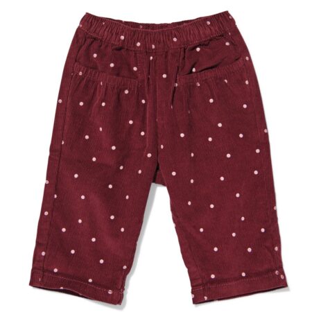 Babybroek comfy fit ribstippen bordeauxrood