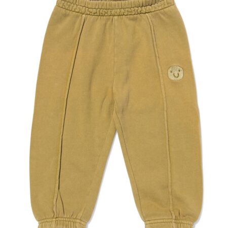 HEMA Babybroek comfy fit sweatstof gezichtje groen (groen) | HEMA