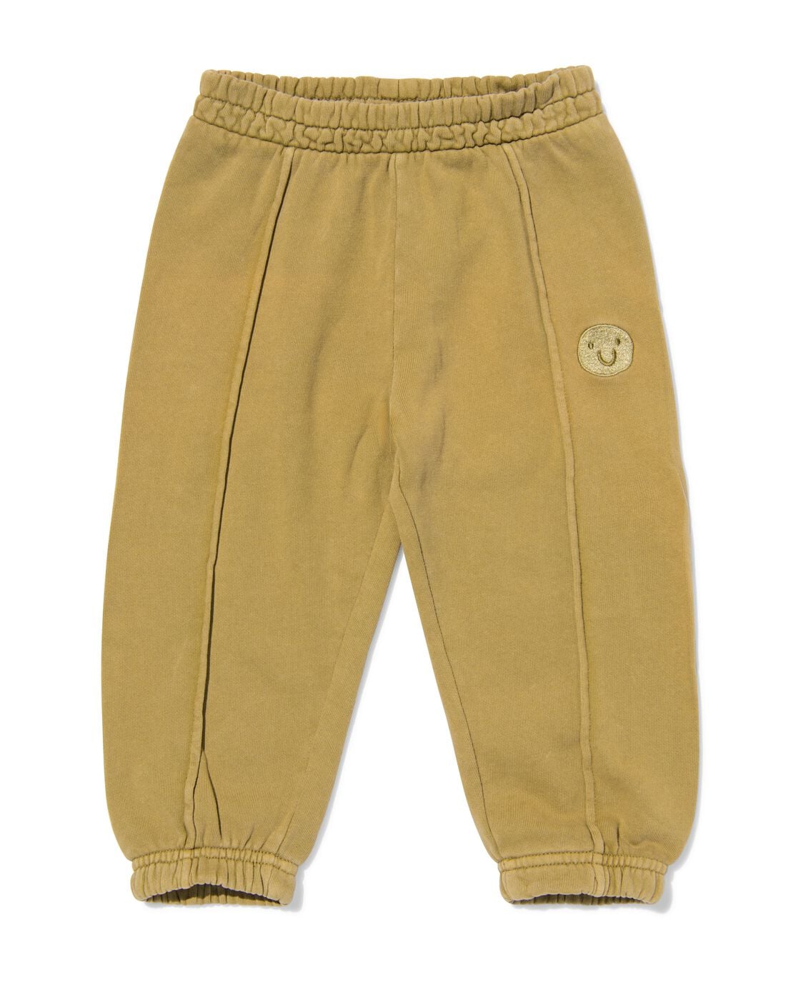 HEMA Babybroek comfy fit sweatstof gezichtje groen (groen) | HEMA