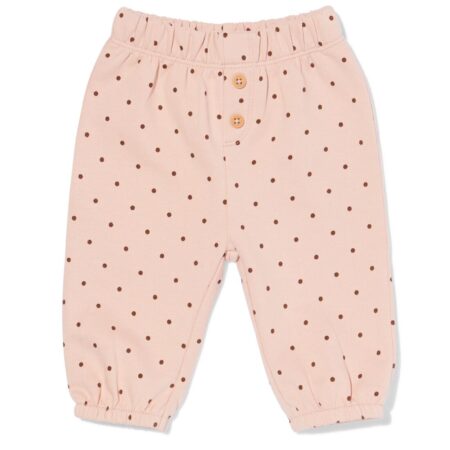 HEMA Babybroek comfy fit sweatstof stippen roze (roze) | HEMA