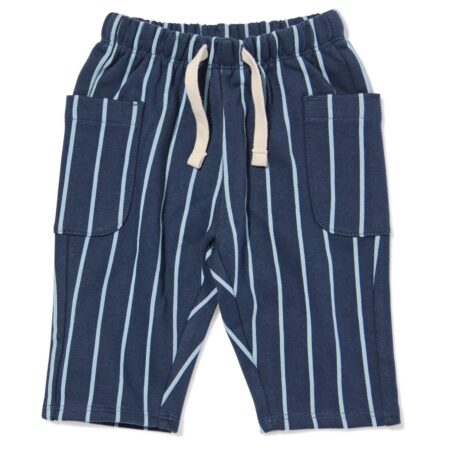 Babybroek comfy fit sweatstof strepen blauw