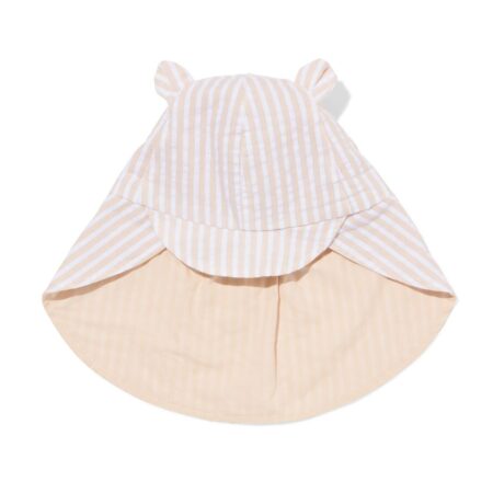 HEMA Babyhoed seersucker strepen beige (beige) | HEMA