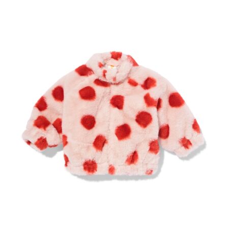 Babyjas bomberjack imitatiebont stippen roze