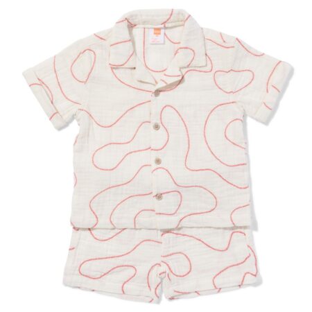 HEMA Babykledingset mousseline swirl ecru (ecru) | HEMA