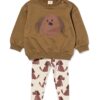 HEMA Babykledingset rib honden sweatstof olijf (olijf) | HEMA