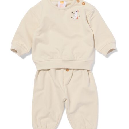 Babykledingset sweatstof ganzen ecru