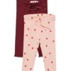 Babylegging aansluitend rib appeltjes - 2 stuks bordeauxrood