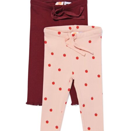 Babylegging aansluitend rib appeltjes - 2 stuks bordeauxrood