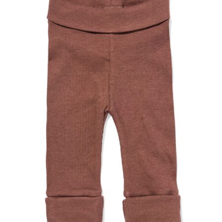 HEMA Babylegging aansluitend rib bruin (bruin) | HEMA