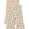HEMA Babylegging flared fit rib stippen - 2 stuks ecru (ecru) | HEMA