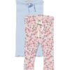 Babyleggings aansluitend ajour bloemen - 2 stuks blauw
