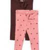 HEMA Babyleggings aansluitend rib stippen - 2 stuks roze (roze) | HEMA