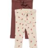HEMA Babyleggings ajour bloemen - 2 stuks bruin (bruin) | HEMA