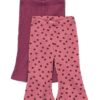 HEMA Babyleggings flared fit rib bloemen - 2 stuks roze (roze) | HEMA