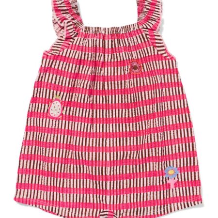 HEMA Babyplaysuit seersucker strepen roze (roze) | HEMA