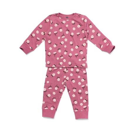 HEMA Babypyjama bloemen donkerblauw (donkerblauw) | HEMA