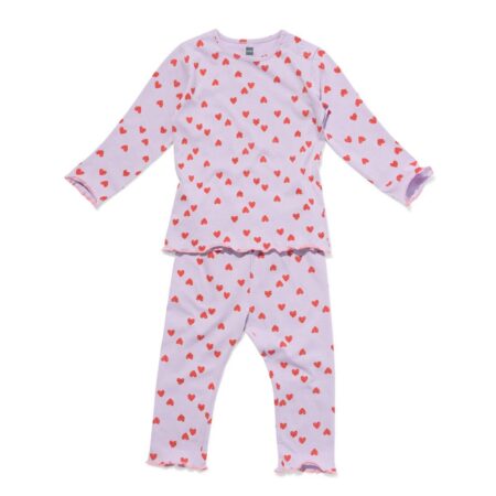 HEMA Babypyjama hartjes lila (lila) | HEMA